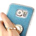 Finger Holder Clip Ring Stand TPU Glitter Case For Samsung Galaxy S6 G920 - Blue