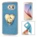 Finger Holder Clip Ring Stand TPU Glitter Case For Samsung Galaxy S6 G920 - Blue