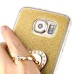 Finger Holder Clip Ring Stand TPU Glitter Case For Samsung Galaxy S6 G920 - Gold