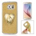 Finger Holder Clip Ring Stand TPU Glitter Case For Samsung Galaxy S6 G920 - Gold