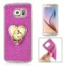 Finger Holder Clip Ring Stand TPU Glitter Case For Samsung Galaxy S6 G920 - Magenta