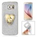 Finger Holder Clip Ring Stand TPU Glitter Case For Samsung Galaxy S6 G920 - Silver