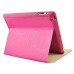 Five Rings Design Stand Flip Leather Case For iPad 2/3/4 - Magenta