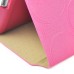 Five Rings Design Stand Flip Leather Case For iPad 2/3/4 - Magenta