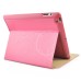 Five Rings Design Stand Flip Leather Case For iPad 2/3/4 - Pink