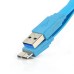 Flat Noodle Shape USB Data Sync Charger Cable Cord for Samsung Galaxy S5 Note 3 - Blue