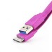 Flat Noodle Shape USB Data Sync Charger Cable Cord for Samsung Galaxy S5 Note 3 - Purple