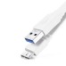 Flat Noodle Shape USB Data Sync Charger Cable Cord for Samsung Galaxy S5 Note 3 - White