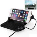 Flexible Car Charge Mount With Magnetic Absorption Charging Port And Lighting Micro USB 2 In 1 Connector For All Size Smartphones - Black