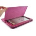 Folder Leather Flip Case Folio Cover For iPad 2 / 3 / 4 - Magenta