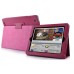 Folder Leather Flip Case Folio Cover For iPad 2 / 3 / 4 - Magenta