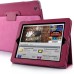 Folder Leather Flip Case Folio Cover For iPad 2 / 3 / 4 - Magenta