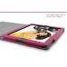 Folio Leather Stand Case For iPad 2 / 3 / 4 - Magenta