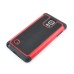 Football Grain PC Black Silicone Case Cover for Samsung Galaxy Note 4 - Red