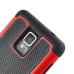 Football Grain PC Black Silicone Case Cover for Samsung Galaxy Note 4 - Red