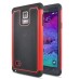 Football Grain PC Black Silicone Case Cover for Samsung Galaxy Note 4 - Red