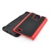 Football Grain PC Black Silicone Case Cover for Samsung Galaxy Note 4 - Red