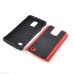 Football Grain PC Black Silicone Case Cover for Samsung Galaxy Note 4 - Red