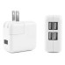 Four USB Ports Power Charger Adapter For iPhone iPad iPod with US Plug - White