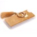 Fur Coated TPU Frame Back Case Cover With Finger Holder Clip Ring for iPhone 6 / 6s Plus - Gold