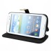 Glam Solid Color Magnetic Flip Snow Grain Leather Stand Case Cover With Card Slot For Samsung Galaxy S3 I9300 - Black