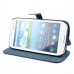 Glam Solid Color Magnetic Flip Snow Grain Leather Stand Case Cover With Card Slot For Samsung Galaxy S3 I9300 - Sapphire Blue