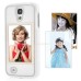 Glitter Sparkle Plastic Hard Case With Photo Holder Frame For Samsung Galaxy S4 i9500 - White