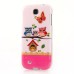 Glittering Cartoon Design TPU Case Cover for Samsung Galaxy S4 - Owl Family and Butterfly