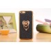 Glittering Powder Finger Ring Electroplate TPU Protective Case Cover for iPhone 6 / 6s - Black