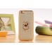 Glittering Powder Finger Ring Electroplate TPU Protective Case Cover for iPhone 6 / 6s - Gold