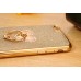 Glittering Powder Finger Ring Electroplate TPU Protective Case Cover for iPhone 6 / 6s - Gold