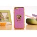 Glittering Powder Finger Ring Electroplate TPU Protective Case Cover for iPhone 6 / 6s - Magenta