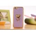 Glittering Powder Finger Ring Electroplate TPU Protective Case Cover for iPhone 6 / 6s - Purple