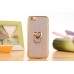 Glittering Powder Finger Ring Electroplate TPU Protective Case Cover for iPhone 6 / 6s - Rose gold