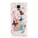 Glittering Rhinestone Inlaid Colorful Drawing Pattern Magnetic Folio Leather Case with Card Slot for Samsung Galaxy Note 4 - Circles and Black Butterfly