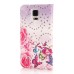 Glittering Rhinestone Inlaid Colorful Drawing Pattern Magnetic Folio Leather Case with Card Slot for Samsung Galaxy Note 4 - Colorful Butterflies