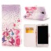 Glittering Rhinestone Inlaid Colorful Drawing Pattern Magnetic Folio Leather Case with Card Slot for Samsung Galaxy Note 4 - Colorful Butterflies