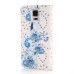 Glittering Rhinestone Inlaid Colorful Drawing Pattern Magnetic Folio Leather Case with Card Slot for Samsung Galaxy Note 4 - Four Orchids