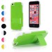 Glossy Tow Tone Plastic Snap-On Protective Hard Case Cover With Stand For iPhone 5c