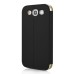 Golden Beach Grain Double Window Smart View Flip Leather Case Cover for Samsung Galaxy S3 - Black