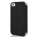 Golden Beach Grain Double Window Smart View Flip Leather Case Cover for iPhone 4 iPhone 4S - Black