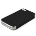 Golden Beach Grain Double Window Smart View Flip Leather Case Cover for iPhone 4 iPhone 4S - Black