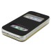 Golden Beach Grain Double Window Smart View Flip Leather Case Cover for iPhone 4 iPhone 4S - Black