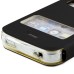 Golden Beach Grain Double Window Smart View Flip Leather Case Cover for iPhone 4 iPhone 4S - Black