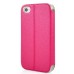 Golden Beach Grain Double Window Smart View Flip Leather Case Cover for iPhone 4 iPhone 4S - Magenta