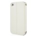 Golden Beach Grain Double Window Smart View Flip Leather Case Cover for iPhone 4 iPhone 4S - White