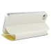 Golden Beach Grain Double Window Smart View Flip Leather Case Cover for iPhone 4 iPhone 4S - White