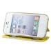 Golden Beach Grain Double Window Smart View Flip Leather Case Cover for iPhone 4 iPhone 4S - White