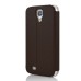 Golden Beach Grain Single Window Smart View Flip Leather Case Cover for Samsung Galaxy S4 - Brown