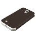 Golden Beach Grain Single Window Smart View Flip Leather Case Cover for Samsung Galaxy S4 - Brown